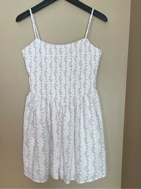 Jessica Simpson Floral Smocked Mini Dress XL Pink White Cottagecore Sundress NWT